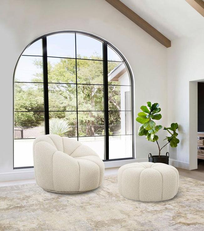 Canvello Home Pompeii Cream/Black Ottoman