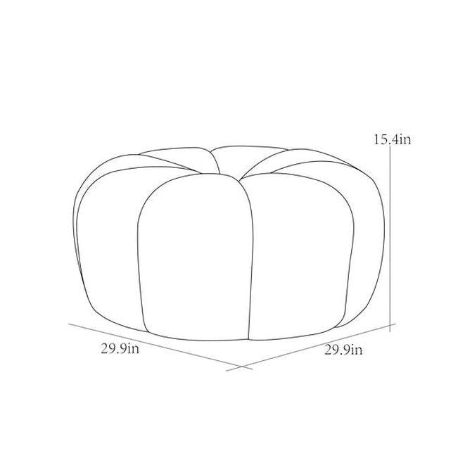 Canvello Home Pompeii Cream/Black Ottoman